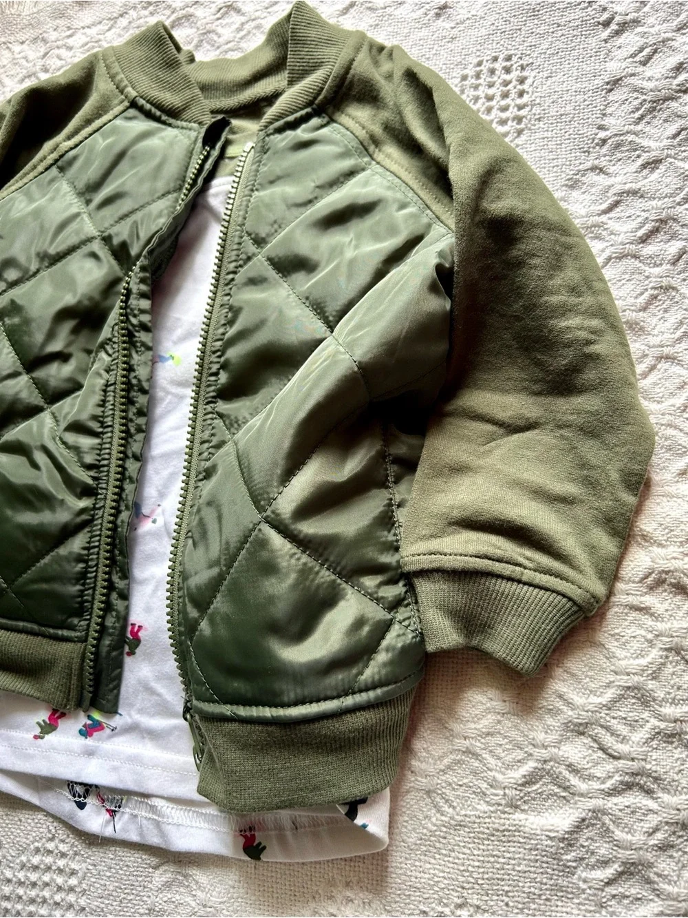 Wonder Nation Toddler Boy 2-Piece Quilted Bomber Jacket & Shirt Set NWOT Size 2T